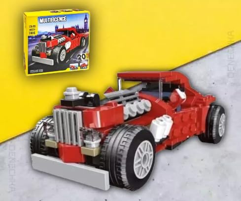 Image of Galaxy Hi-Tech 20-in-1 Magic Building Blocks Set 268+ Pieces Creative Construction Toy for Kids |Includes Instruction Manual Ideal for Boys & Girls Ages 6+ DIY Brick Vintage Car, Truck, Bike Models