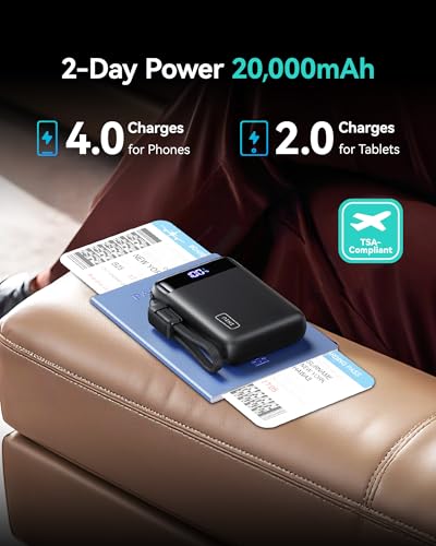 INIU Portable Charger, Smallest 22.5W 20000mAh USB C in & Out Power Bank Fast Charging, PD 3.0+QC 4.0 LED Display Phone Battery Pack Compatible with iPhone 17 16 15 14 Pro Samsung S24 Google iPad etc - Image 6