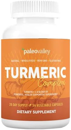 Paleovalley - Organic Turmeric Complex - Full Spectrum Organic Turmeric with Health-Supportive Superfoods - 60 Vegetarian Capsules - Support Joints, Brain Health, Immunity and Cardiovascular Function