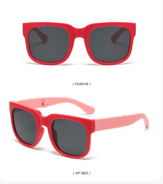 Image of DC DECORIO Foldable Kids Sunglass with Round Case and New Pocket Sunglass for Kids (Pack of 1)