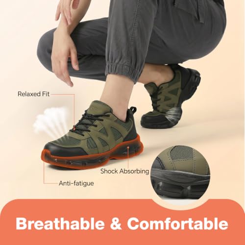 Image of Steel Toe Shoes for Men & Women Work Shoes Women Safety Toe Sneakers Unisex | Lightweight,Breathable,Arch Fit,Comfortable,Construction,Manufacturing,Garden,Garage,Running,Factory,Plant