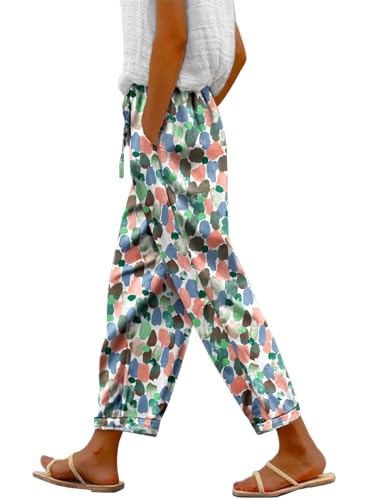 YESNO Casual Pants for Women Summer Floral Boho Lightweight Draws...