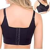 Fashion Deep Cup Bra Hides Back Fat Plus Size Diva New Look Full Back Coverage (c, Black, 34)