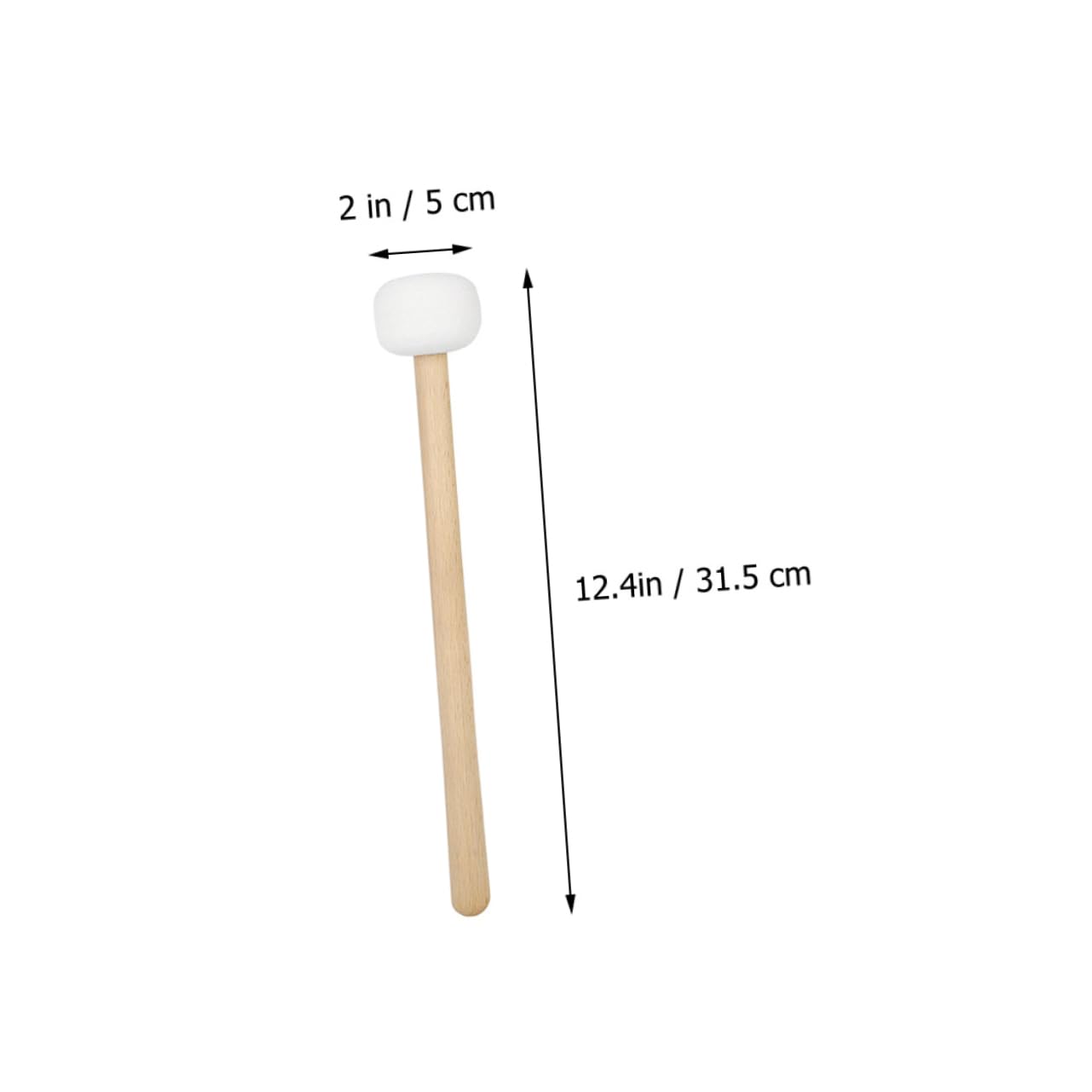 Yardwe Bass Drum Mallet with Wool Felt Head Handle Percussion Drumstick for Bass Drum Snare Drum and Other Instruments Lightweight Portable Slip Grip for Musicians