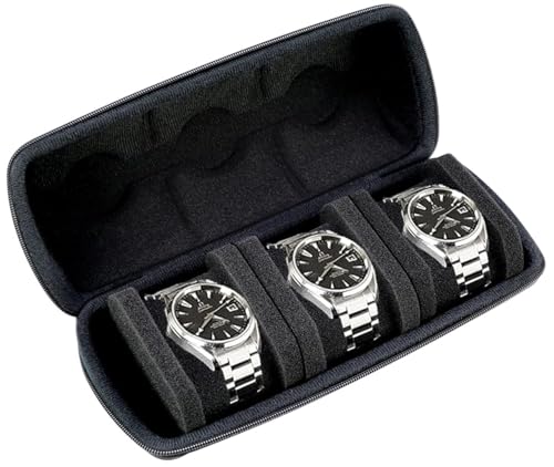 Mocamoro 腕時計ケース 3本用 硬質EVA ウオッチボックス 携帯用 時計コレクション 男性 プレゼント