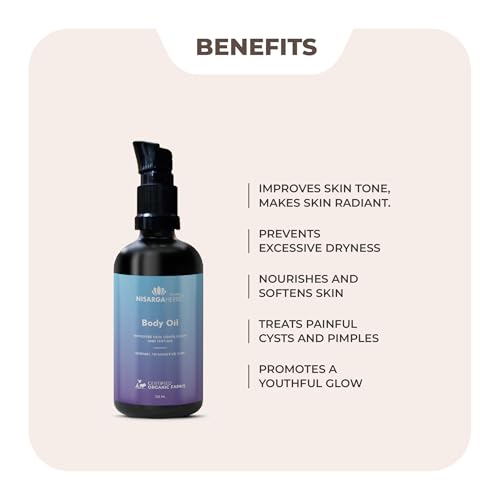 Image of SONARK'S NISARGA HERBS Ayurvedic Body Oil - Natural Massage Oil for Deep Softness, Radiance & Even Skin Tone - Helps Reduce the Appearance of Scars, Stretch Marks & Body Blemishes
