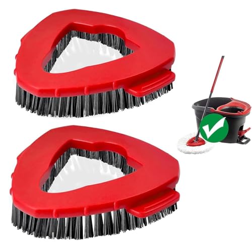 2 unidades Spin Fregona Cepillo de fregado Cabezal de Repuesto Compatible con Vileda Turbo Fregona y Cepillos de Suelo Mop, Cabezales de Repuesto para Mopa Triangular, Cubierta de Repuesto para Baño