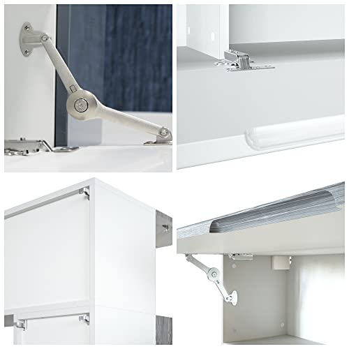 Vladon Wohnwand Taurito, Made in Germany, Weiß matt/Sandgrau Hochglanz - Moderne Anbauwand für Ihr Wohnzimmer (320 x 182 x 39 cm) – Bild 7