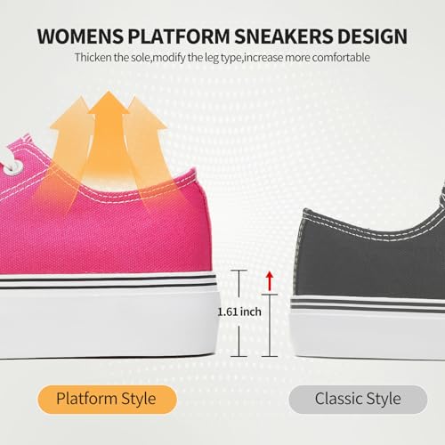 Image of hash bubbie Womens Platform Canvas Sneakers Tennis Shoes | low top non Slip on walking breathable casual comfortable fashion lace up