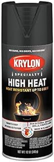 Krylon K01707077 High Heat Spray Paint, 12 Ounce (Pack of 1), Flat Black