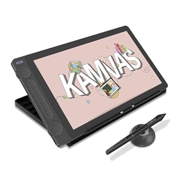 HUION Kamvas 13 (Gen 3) Mesa digitalizadora, Tablet de Arte Totalmente Laminado com Vidro de Lona Anti-brilho, 99% sRGB, PenTech 4.0, 16384 Pressão da Caneta, Dial Duplo para PC, Mac, Android