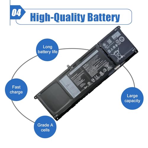 Image of 54Wh V6W33 Battery Compatible with Dell 3520 3525 3530 3535 5515 5310 5320 5330 5420 5425 5625 5630 5635 5640 5645 7420 7430 7440 Latitude 3320 3330 3520 Vostro 3425 3525 Series 15V 3420mAh 4-Cell