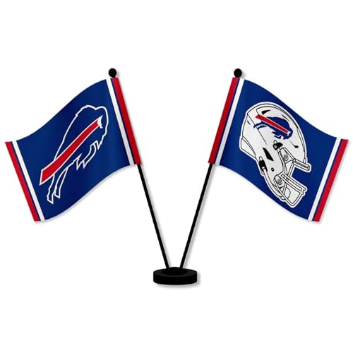 Drapeaux de bureau Buffalo Bills aux finitions soignées pour fans de NFL