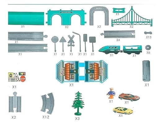 SHIVAARO Train Set for Kids, Car Tracks | DIY 66PCS Remote Control City Track Electric Train Track Set for Children | Train Toy (Multicolor) 2