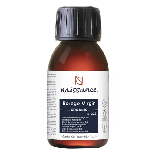 Naissance Aceite Vegetal de Borraja BIO (No. 226) 100ml - Natural, Vegano - Hidratante Para Cuerpo, Cara, Piel, Pelo, Uñas