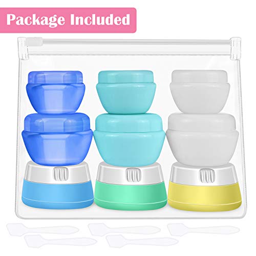 image for Selizo Travel Bottles Containers Silicone and Plastic Cream Jars with 