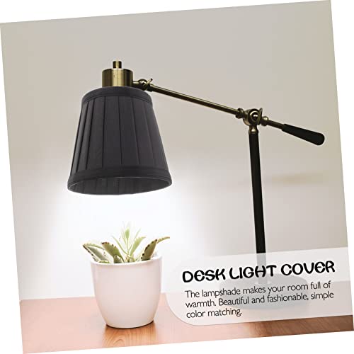 Image of Lamp Shade Replacement Cover Elegant Black Pleated Fabric for Chandeliers Wall Lamps Easy Installation Fits Multiple Lighting Fixtures Stylish Home Decor