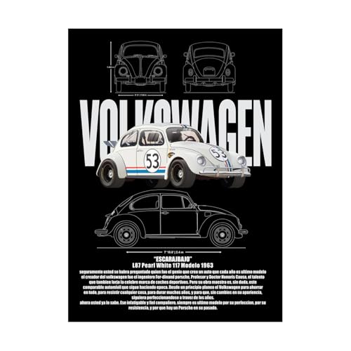 Image of BLINKART Volkswagen Logo CarFramed Posters Gift Items Boys Room Wall Decoration Bedroom Office Studio Synthetic Wood Frame & Acrylic Glass Ready to Hang - 18x12 Inch, (A4 Size) - CAR-324