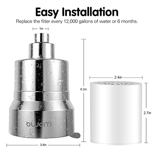 Image of Filtered Shower Head, 2-in-1 Shower Head Filter-5 Modes High Pressure Output with 15 Stage Hard Water Shower Filter Cartridge for Remove Chlorine Heavy Metals and Other Sediments