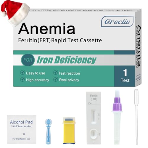 Iron Deficiency Test Kit – at-Home Iron Test Kit for Anemia,Accurate & Easy to Monitor Iron Levels, Suitable for Both Children and Adults.