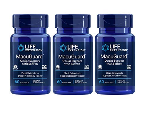 Life extension macuguard ocular support, 60 softgels 3 bottle pac…