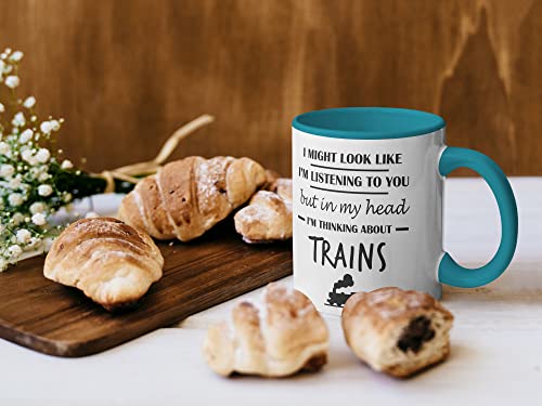 Stuff4 Steam Train Gifts for Men, in My Head I'm Thinking About Trains Mug - Image 2
