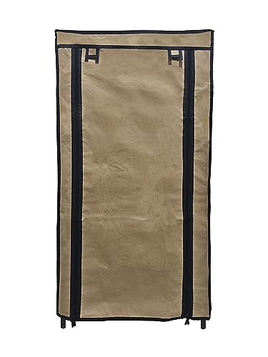 Image of Multi Utility 6 Layer Shelf Collapsible Metal Pipes with Non-Woven 100GSM Fabric Cover for Shoe /Cloth /Toy /Books Rack (Beige, Metal)