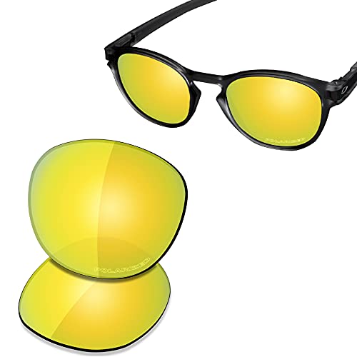 Image of SAUCER Premium Replacement Lenses for Oakley Latch OO9265 | Latch Low Bridge Fit OO9349 Sunglasses High Defense - 24K Gold Polarized
