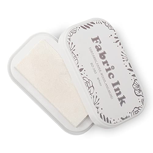 Roucerlin BD-280 Tampon encreur de couleur vive pour loisirs créatifs, tampons en caoutchouc, papier, bois, tissu Blanc