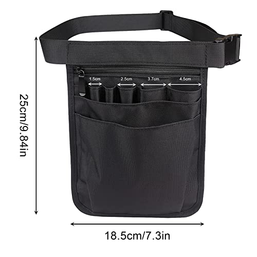 Foto von Gtwinsone Krankenschwester Gürteltasche Damen Bauchtasche mit Mehreren Fächern Hüfttasche mit Verstellbarem Gürtel Krankenschwestertasche Nurse Utility Arbeit Organizer (18 x 25 cm, Schwarz)