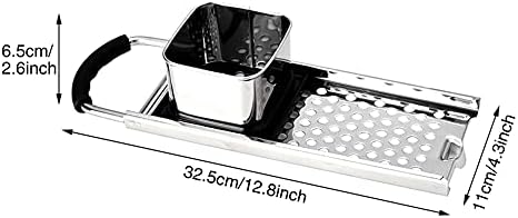 Stainless Steel Spaetzle Maker, Spaetzle Plane Buttons, Traditional Homemade German Egg Noodle Spaetzle Dumpling Grater with Safety Pusher and Comfortable Handle (Sliver)