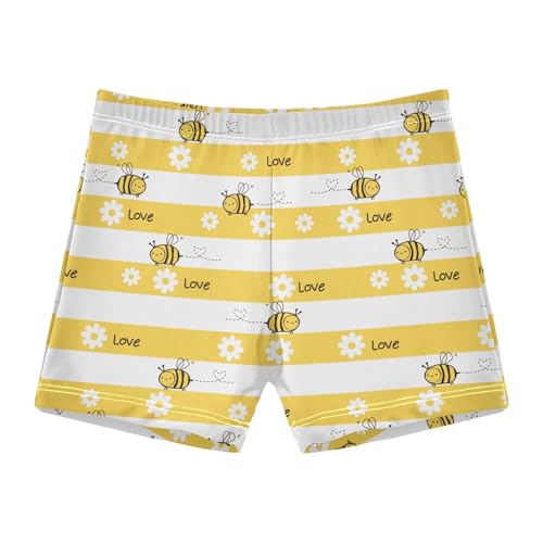 Sletend Boys Bee Daisy Stripe Swim Jammers Athletic Swimming Shorts Swimsuit Trunks Quick Dry 3T