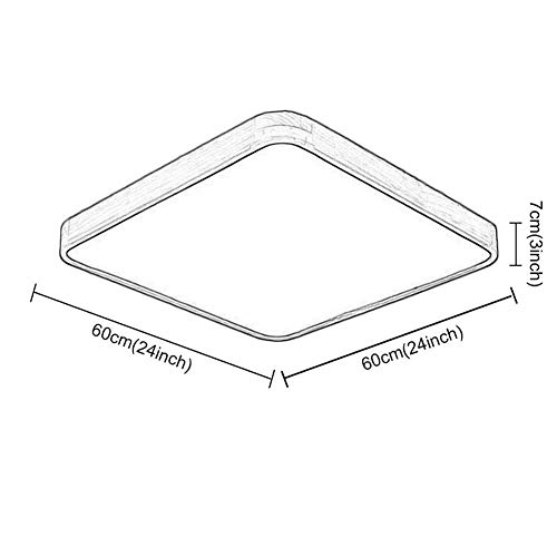 Plafonnier LED carré en bois 60 cm à intensité réglable