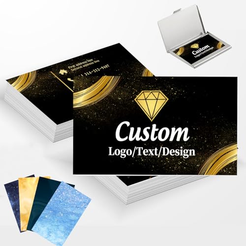 Tarjetas de Visita Personalizadas con Tu Logotipo/Texto/Foto,Doble Impresión,Personalizado Tarjeta De Visita Impermeables Para Pequeñas Empresas,90x54mm.Tarjeta de Agradecimiento.