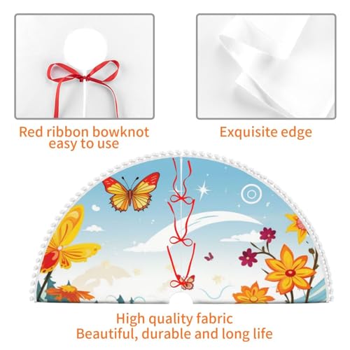 Tapis de sapin de Noël à pompons pour de douces fêtes - 7