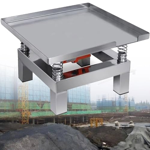 GEJLELDS Table Vibrante en Béton, Banc D'essai de Vibration électrique Plate-Forme de Vibration de Bloc D'essai en Acier Inoxydable,50 * 50cm