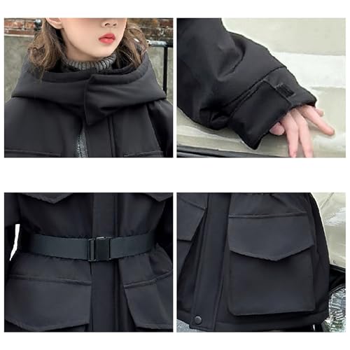 Girl's Parka Jacket Mid Length Synthetic Fur Winter Warm Coat with Detachable Hood2