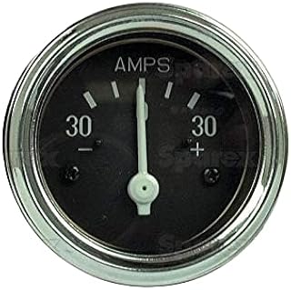 MyTractor Ammeter 0 +/-30Amps Chrome Ring/Black Face and Illuminated fits Allis Chalmers 170, 175, 180, 185, 190, 190XT, 200, 210, 220, D10, D12, D14,