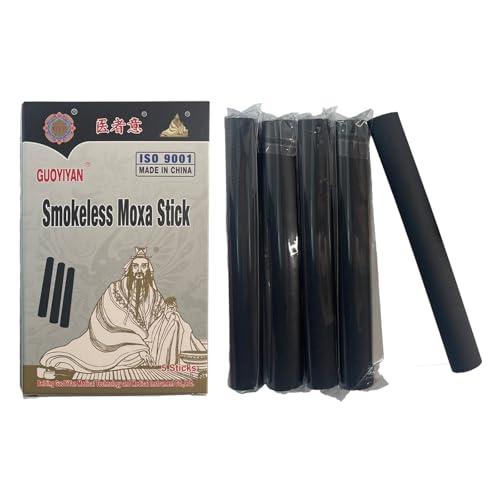 Smokeless Moxa Sticks 5 pcs.No Smoke is producedduring moxibustion.it is no Longer Bothered by the Smokebrought by Traditional Moxa Stick.Made of Pure mugwortand carbonized. (1x5 Rolls Moxa Sticks)