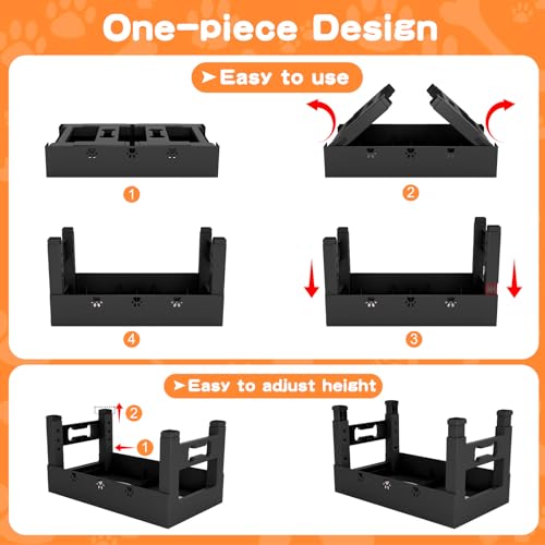 image for LAKIPETN Elevated Dog Bowls with Mat, Raised Dog Food Bowl Stand with 