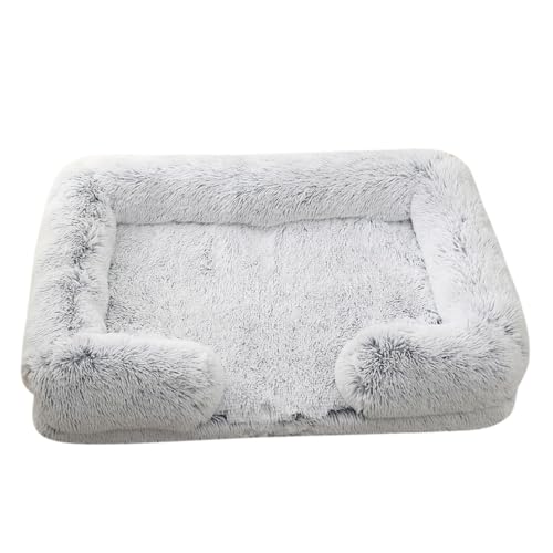 Lit carré pour chien ou chat taille M panier rembourré gris clair taille S - 2