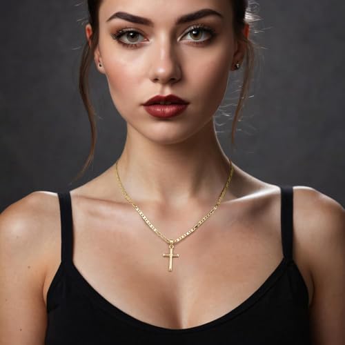 Cross Necklace for Women 14K Gold Cross Necklaces for Women Minimalist Gold Chain Necklaces for Womens Necklace Faith Pendant 26mm3