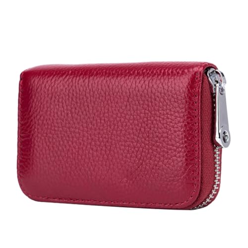 KESYOO Portable Rfid Credit Card Holder Wallet Accordion Design with Zipper Capacity for Secure Card Storage Durable Genuine Compact Purse Organizer
