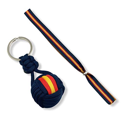Hispania Colors Since Mmxi Spain Pack De Llavero Y Pulsera Con La Bandera De España - Azul Marino