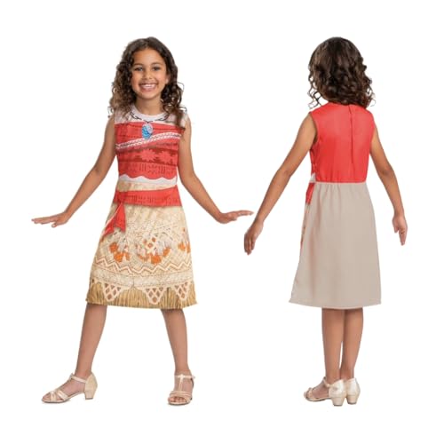 Disguise Disfraz Disney Princesas Vaiana Oficial - Disfraz Disney Vaiana Niña - Vestido Vaiana Niña Talla M - Niñas de 7 a 8 Años