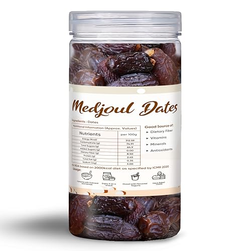 Image of Fabeato Jumbo Medjoul Dates 400g |100% Natural, No Additives, Khajur, Khajoor, Dry Dates, Healthy Snack, Rich in Fiber,Potassium, Antioxidants & Essential Nutrients (Medjool)