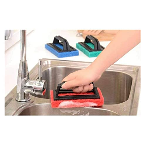 Blaji Tiles Cleaning Multipurpose Scrubber Brush with Handle ( Multicolour 1 Piece )-image-11