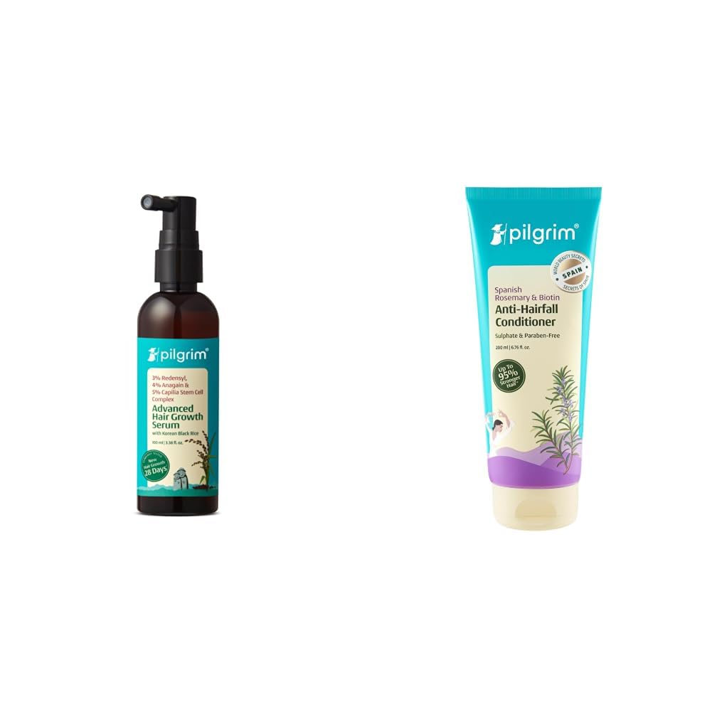PILGRIM Redensyl 3% + Anagain 4% + 5% Capilia Stem Advanced Hair Growth Serum (100ml) with Rosemary & K & Spanish Rosemary & Biotin Anti Hairfall Conditioner for Reducing Hair Loss & Breakage 200ml-picture-36