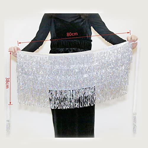 Saia para dança do ventre, fantasia de dança do ventre para mulheres, com franjas, quadril, cachecol
