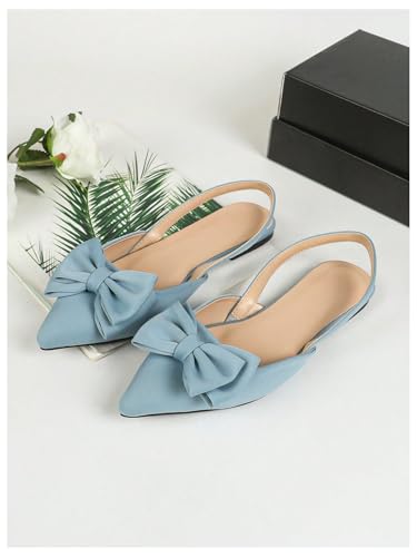 Image of Verdusa Women's Bow Pointed Toe Flat Shoes Slingback Flats Dress Shoes